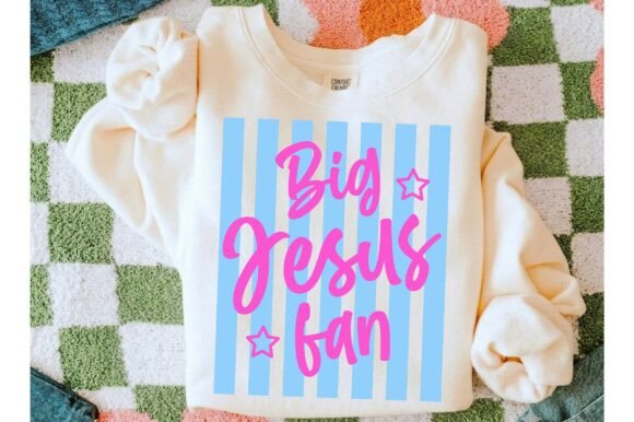 Big Jesus Fan PNG & Christian Coquette Graphics for T-Shirt Designs