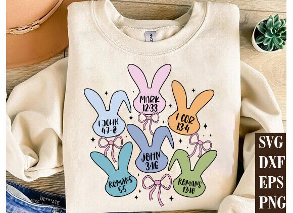 Christian Easter Bible Verse PNG Graphics for T-Shirt Designs