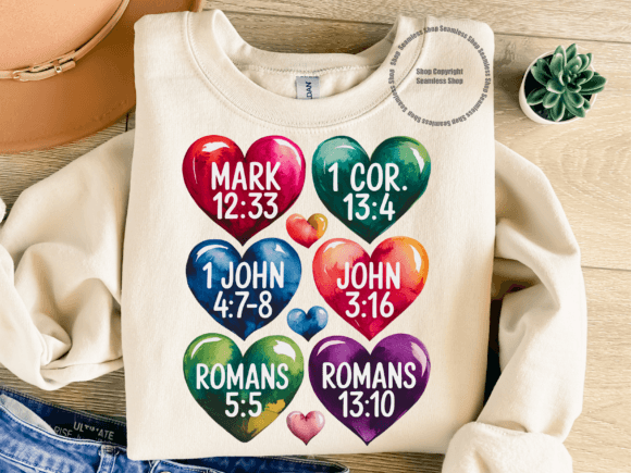 Christian Valentine PNG Bible Verses Graphics & T-Shirt Designs
