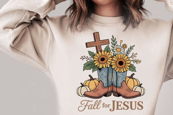 Fall for Jesus Shirt Png: Graphics & T-Shirt Designs