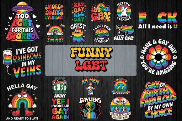 Funny LGBT SVG Bundle: Graphics & T-Shirt Designs