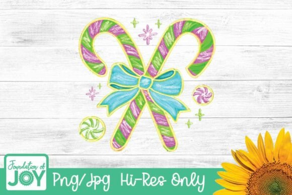 Neon Candy Cane Png: Graphics for T-Shirts & Branding